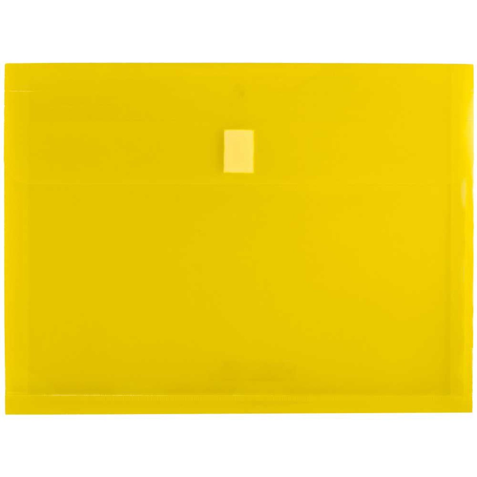 JAM Paper® Plastic Envelopes with Hook & Loop Closure, 1 Expansion, Letter Booklet, 9.75 x 13, Yellow Poly, 12/pack (218V1YE)