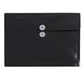 JAM Paper® Plastic Envelopes with Button and String Tie Closure, Letter Booklet, 9.75 x 13, Black, 1