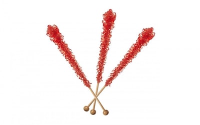 Red Strawberry Rock Candy Sticks, 12 Count