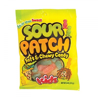 Sour Patch Kids; 5 oz. Peg Bag, 12 Packs/Order
