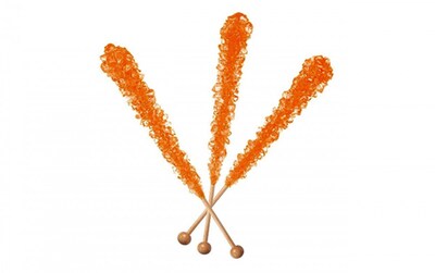 Orange Rock Candy Sticks, 12 Count