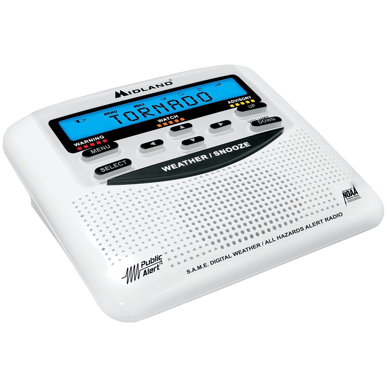 MIDLAND RADIO Emergency Radios, Weather Alert Radio with Alarm Clock (WR120B)