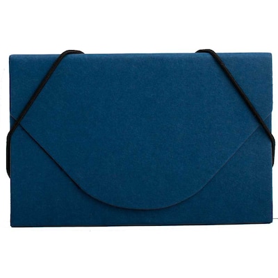 JAM Paper® Ecoboard Business Card Holder Case with Round Flap, Royal Blue Kraft, Sold Individually (