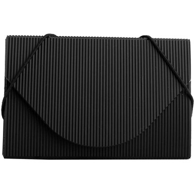 JAM Paper® Plastic Business Card Holder Case, Black Ridges, Sold Individually (2500 818)