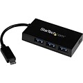 StarTech.com® 4 Port USB 3.0 Hub with USB Type C and Power Adapter; Black (HB30C3A1CFS)