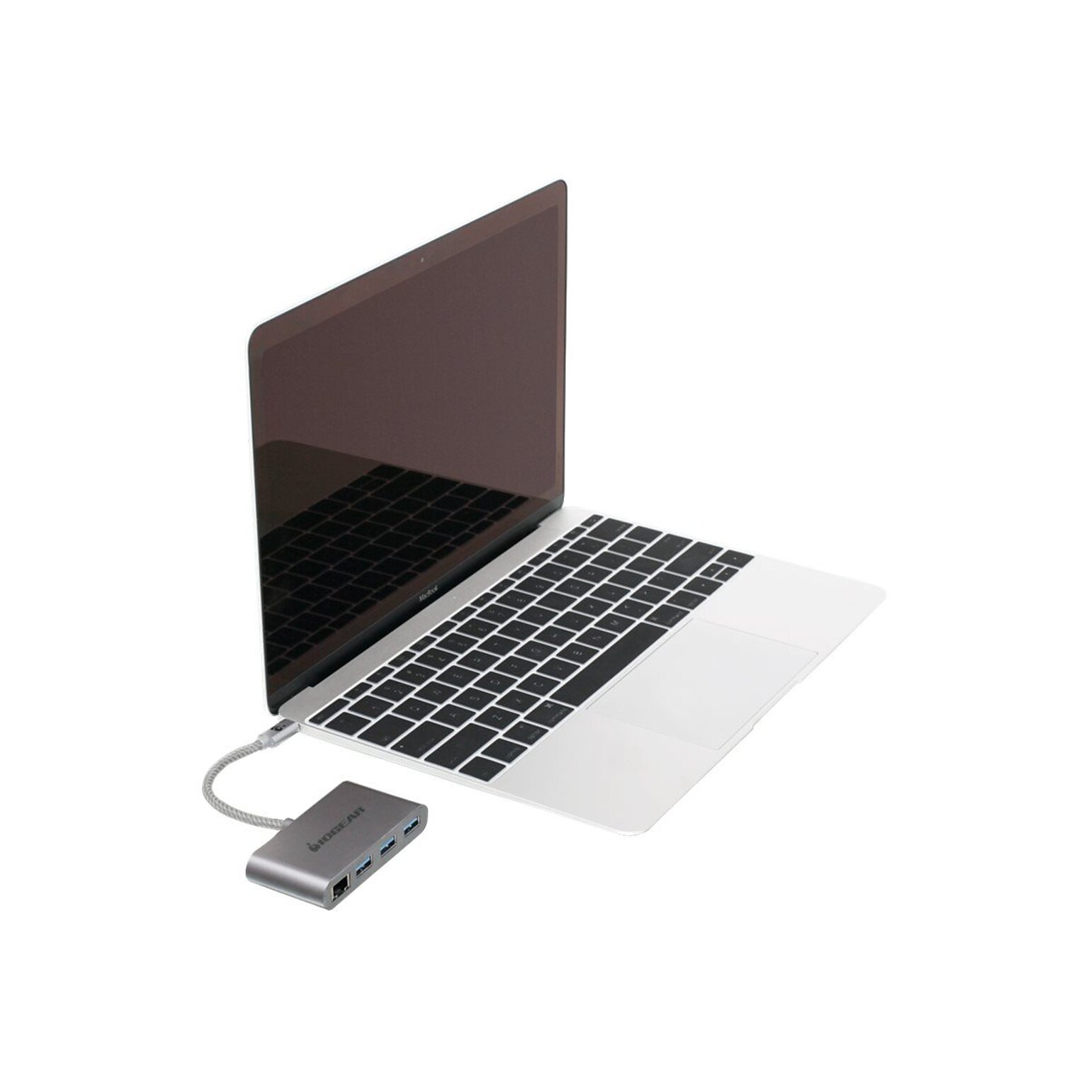 Iogear  HUB-C Gigalinq 3 Port USB 3.0 Hub with USB Type C and Ethernet Adapter; Gray (GUH3C34)