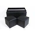 Aurora Lighting Molina Faux Leather Bench and Storage Ottoman Set Black 1 STP-TLC3109260