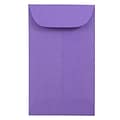 JAM Paper® #3 Coin Business Colored Envelopes, 2.5 x 4.25, Violet Purple Recycled, Bulk 500/Box (356730540H)