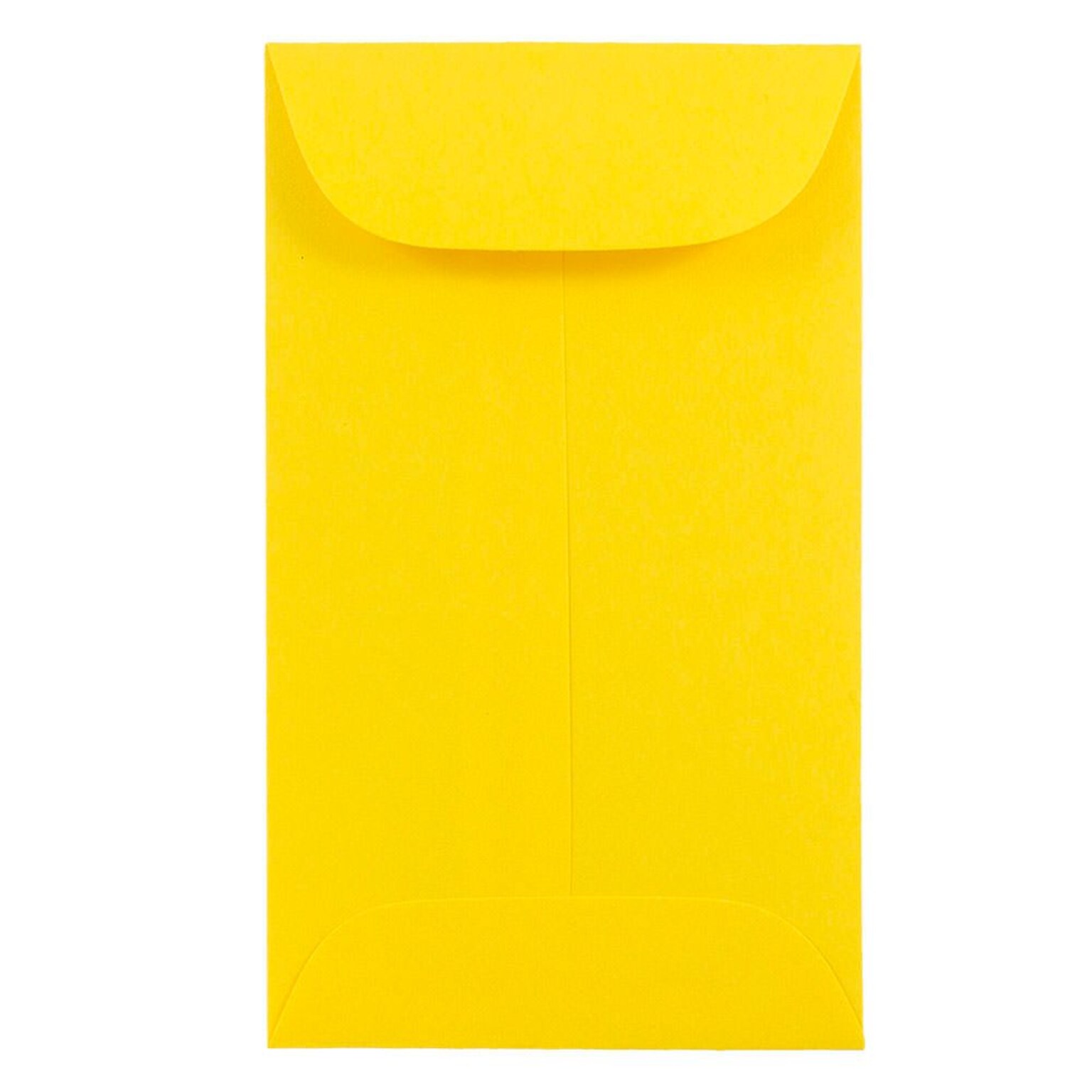 JAM Paper #3 Coin Business Colored Envelopes, 2.5 x 4.25, Yellow Recycled, 25/Pack (356730537)