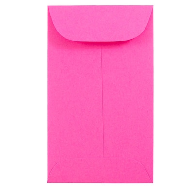 JAM Paper® #6 Coin Business Colored Envelopes, 3.375 x 6, Ultra Fuchsia Pink, Bulk 1000/Carton (356730555C)