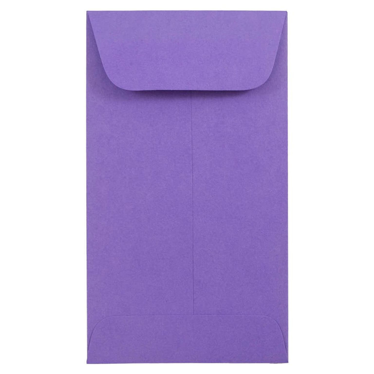 JAM Paper #6 Coin Business Colored Envelopes, 3.375 x 6, Violet Purple Recycled, 100/Pack (356730560B)