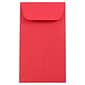 JAM Paper #6 Coin Business Colored Envelopes, 3.375 x 6, Red Recycled, 25/Pack (356730561)