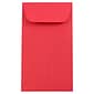 JAM Paper #5.5 Coin Business Colored Envelopes, 3.125 x 5.5, Red Recycled, 100/Pack (356730551B)