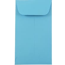 JAM Paper #5.5 Coin Business Colored Envelopes, 3.125 x 5.5, Blue Recycled, 25/Pack (356730549)