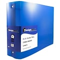 JAM Paper Designders 3 3-Ring Flexible Poly Binders, Blue (821T3BU)