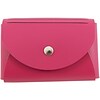 JAM Paper® Italian Leather Business Card Holder Case with Round Flap, Fuchsia Pink, Sold Individuall