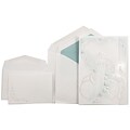 JAM Paper® Quinceanera Invitation Combo Set, 1 Sm 1 Lg, White, Aqua Blue Princess, Tropical Blue Lined Env, 150/pk (5268335MTBC)