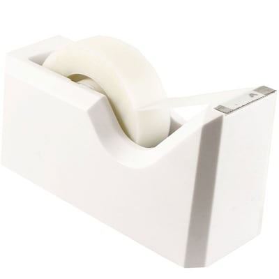 JAM Paper® Modern Tape Dispenser, White, Sold Individually (338WH)