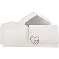 JAM Paper® Quinceanera Invitation Set, Large, 5.5 x 7.75, White with Silver Hearts Design Silver Lined, 150/pack (5266802SIC)