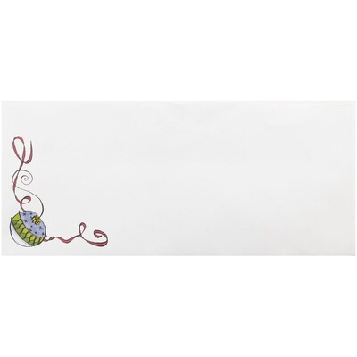 JAM Paper® #10 Business Christmas Envelopes, 4.125 x 9.5, Ornaments Design, 25/Pack (52692700663)
