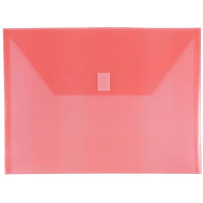 JAM Paper® Plastic Envelopes with Hook & Loop Closure, Letter Booklet, 9.75 x 13, Red Poly, 12/pac