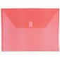 JAM Paper® Plastic Envelopes with Hook & Loop Closure, Letter Booklet, 9.75" x 13", Red Poly, 12/pack (218V0RE)
