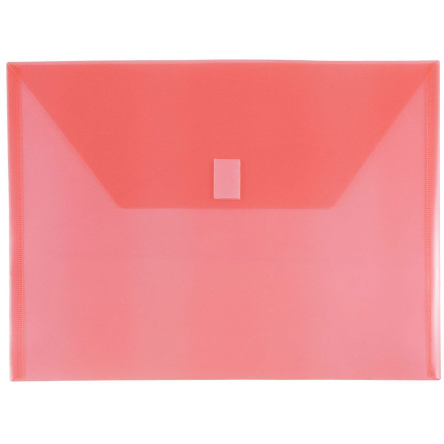 JAM Paper® Plastic Envelopes with Hook & Loop Closure, Letter Booklet, 9.75 x 13, Red Poly, 12/pack (218V0RE)