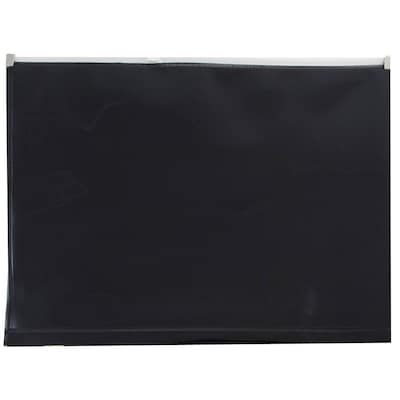 JAM Paper® Plastic Envelopes with Zip Closure, Letter Booklet, 9.5 x 12.5, Black Poly, 12/pack (218Z