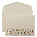 JAM Paper® Wedding Invitation Set, Small, 3 3/8 x 4 3/4, Ecru with Gold Design with Ecru Envelopes, 100/pack (52684810)