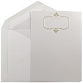 JAM Paper® Wedding Invitation Set, Large, 5.5 x 7.75, Beargrass White, Gold Design, Pearl Lined Envelopes, 50/pack (5268273PE)