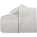 JAM Paper® Wedding Invitation Combo Sets, 1 Sm 1 Lg, White Cards, Floral Mask Design, Crystal Lined Env, 150/pack (5268470CRCO)