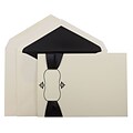 JAM Paper® Wedding Invitation Set, Large, 5.5 x 7.75, Ecru Card, Black Ribbon, Black Oval, Black Lined Env, 50/pack (5268278BRB)