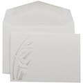 JAM Paper® Wedding Invitation Set, Small, 3 3/8 x 4 3/4, White Cards, Pearl Lily Design, White Envelopes, 100/pack (52689010)
