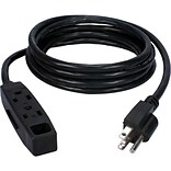QVS® 6 3 Outlet Power Extension Cord; Black (PC3PX-06)