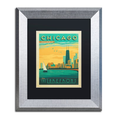 Trademark Fine Art Chicago II by Anderson Design Group 11 x 14 Black Matted Silver Frame (886511839304)