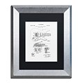 Trademark Fine Art Fender Guitar Tremolo 1956 White by Claire Doherty 11 x 14 Black Matted Silver Frame (886511842403)