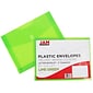 JAM Paper® Plastic Envelopes with Hook & Loop Closure, 9.75 x 13 with 2 Inch Expansion, Lime Green, 12/Pack (218V2LI)