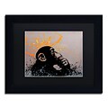 Trademark Fine Art The Thinker by Banksy  11 x 14 Black Matted Black Frame (886511879836)
