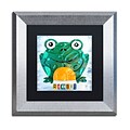 Trademark Fine Art Ribbit the Frog by Design Turnpike 11 x 11 Black Matted Silver Frame (886511907027)