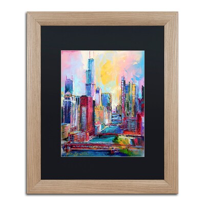 Trademark Fine Art Chicago 3 by Richard Wallich 16 x 20 Black Matted Wood Frame (886511838963)
