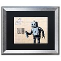 Trademark Fine Art Robot by Banksy  16 x 20 Black Matted Silver Frame (886511839403)