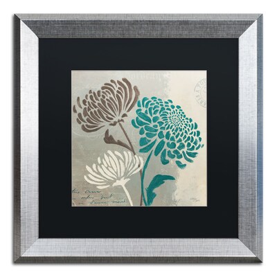 Trademark Fine Art Chrysanthemums II by Wellington Studio 16 x 16 Black Matted Silver Frame (886511860520)