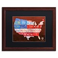 Trademark Fine Art USA Flag Map by Design Turnpike 16 x 20 Black Matted Wood Frame (886511905511)