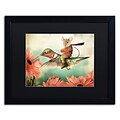 Trademark Fine Art Catching A Ride Hummingbird by J Hovenstine Studios 16 x 20 Black Matted Black Frame (886511915503)