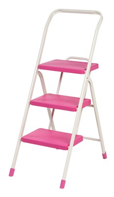 IRIS® 3-Step Folding Step Stool, Pink (260060)