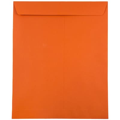 JAM Paper 10 x 13 Open End Catalog Colored Envelopes, Orange Recycled, 10/Pack (87766B)