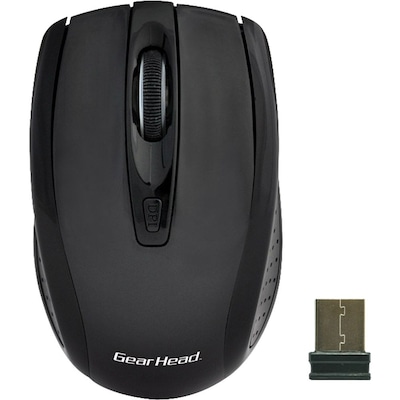 Gear Head 2.4 GHz Wireless Optical Nano Mouse, Black