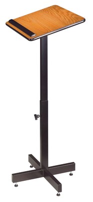 Oklahoma Sound® Adjustable Speaker Stand Podium, Medium Oak