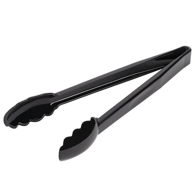 Cambro Camwear 12 Scallop Grip Plastic Tongs, Black (12TGS-110)