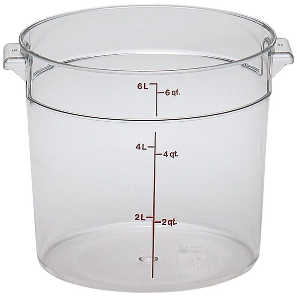 Cambro Camwear Polycarbonate Round Food Storage Container, 6 Quart (RFSCW6)